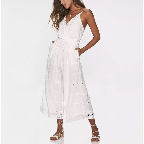 L*space NWT Ciara Ivory Eyelet Sleeveless Elastic‎ Waist Jumper Small MSRP $139 - Picture 1 of 7